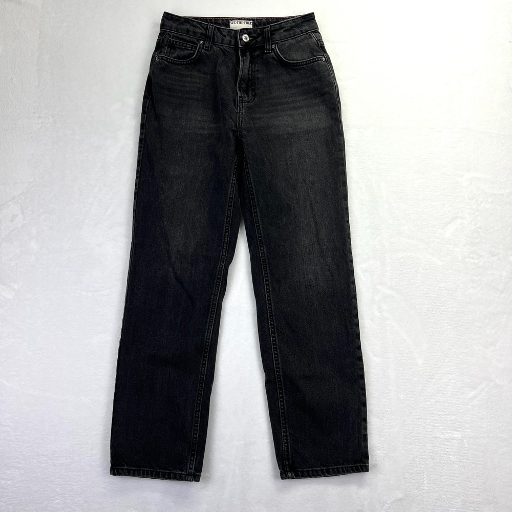 We The Free Womens Pacifica High Rise Slim Straight Leg Jeans Faded Black‎ Sz 26